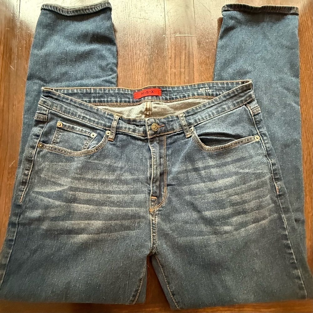 Men’s MBX Classic Slim Fit Blue Denim Jeans size 36/32 - Picture 3 of 7